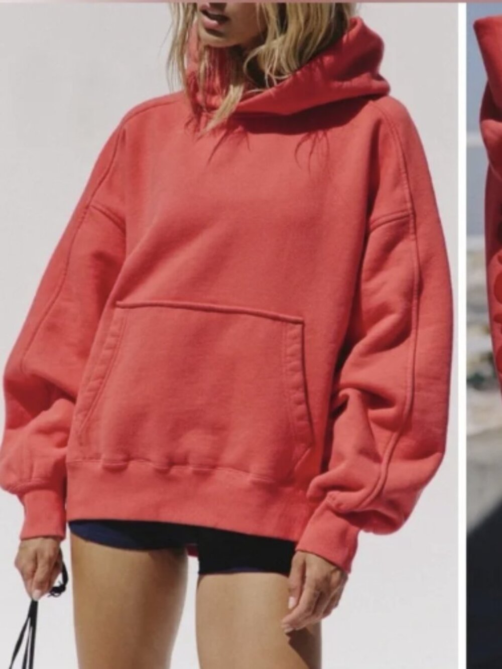 NWT FP Movement A Cut Above Flocked Buti Logo Hoodie - Rally red - Sz Large